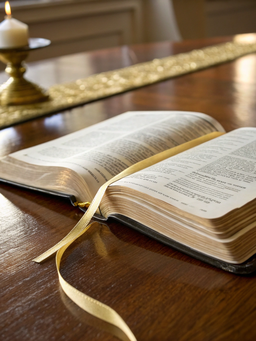 Open bible and journal on a clean ivory surface